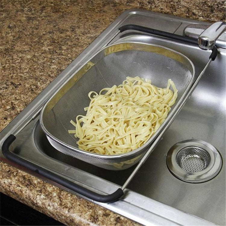 2 PCS Stainless Steel Foldingf Filter Kitchen Tools Drainage Household Retractable Vegetable Fruit Basket, Size:24x34x11cm