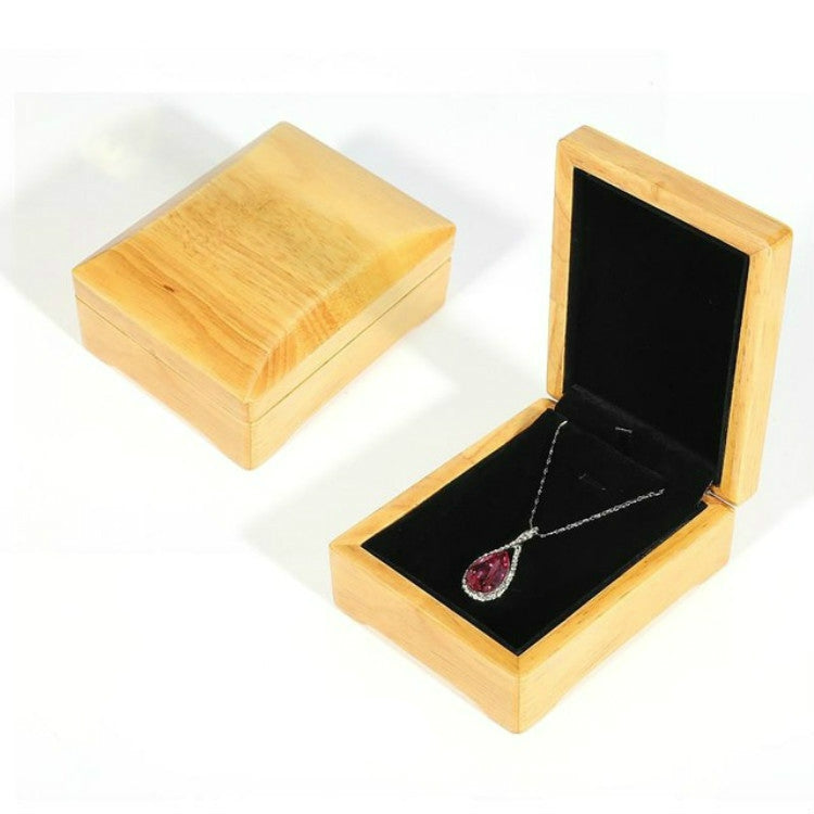 Wood Color Wooden Jewelry Packing Case Portable Wedding Ring Bracelet Pendant Display Box Gift Box, Type:Pendant Box