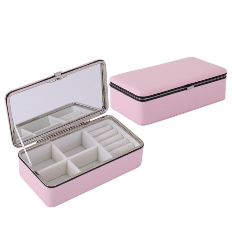 Portable Leather PU Earring Ring Organizer Women Jewelry Storage Display Box