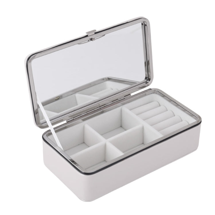 Portable Leather PU Earring Ring Organizer Women Jewelry Storage Display Box