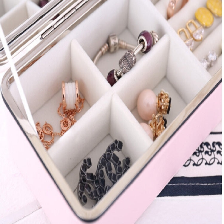 Portable Leather PU Earring Ring Organizer Women Jewelry Storage Display Box