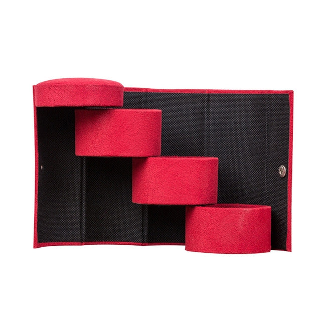 Fashion Cylindrical Rotation Ladder Jewelry Storage Holder Earring Organizer Box Case