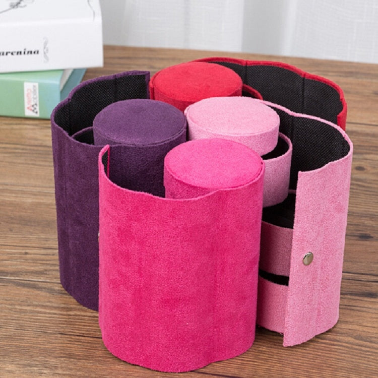 Fashion Cylindrical Rotation Ladder Jewelry Storage Holder Earring Organizer Box Case