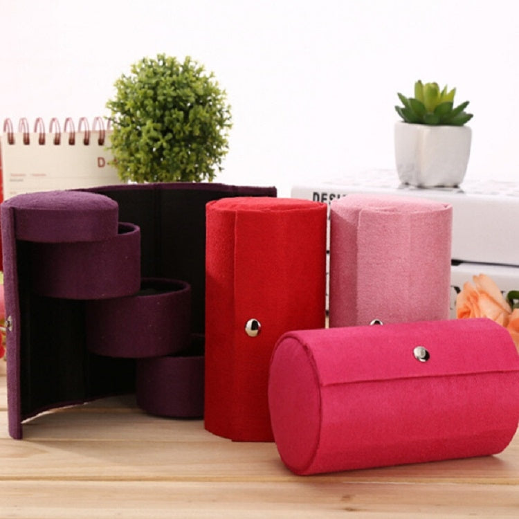 Fashion Cylindrical Rotation Ladder Jewelry Storage Holder Earring Organizer Box Case