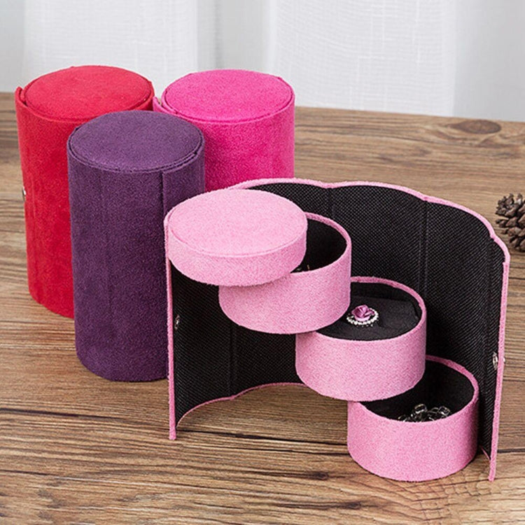 Fashion Cylindrical Rotation Ladder Jewelry Storage Holder Earring Organizer Box Case