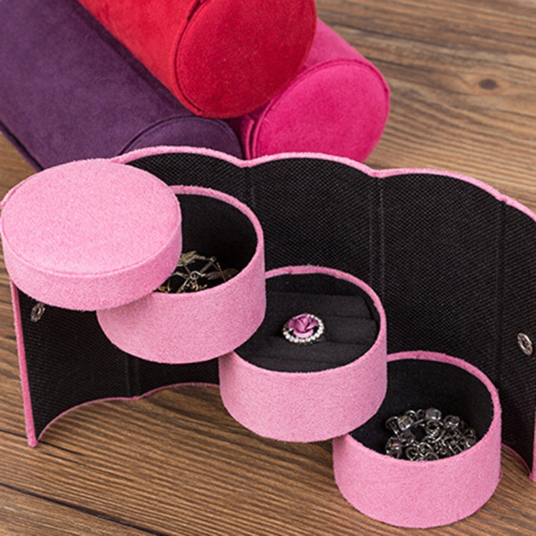 Fashion Cylindrical Rotation Ladder Jewelry Storage Holder Earring Organizer Box Case
