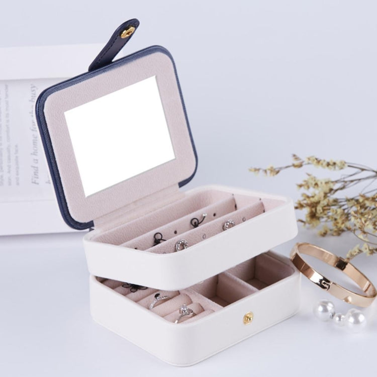 2 Tiers Jewelry Packaging Box Makeup Earrings Case Storage Organizer Container
