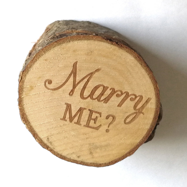 2 PCS Rural Wedding Marry Me Wooden Ring Holder Engagement Valentine Jewelry Box Case