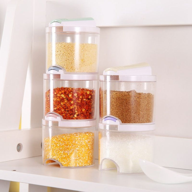 5 PCS Creative Transparent Seasoning Cans Kitchen Spice Rack Condiment Bottles Pepper Shakers Box