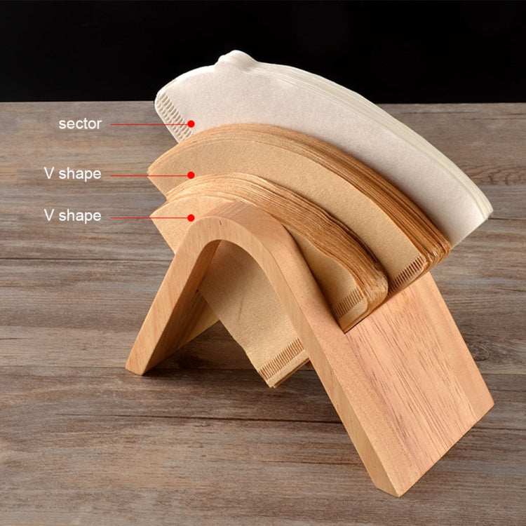Coffee Filter Holder Coffee Storage Rack Filter Box Paper Base Bracket Display Stand Wooden V Holder