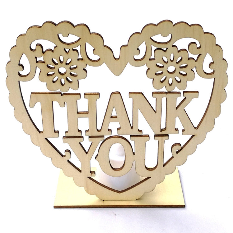 2 PCS Creative Heart Shaped Wooden Decoration Romantic Wooden Sign LED Candle Light