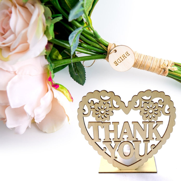 2 PCS Creative Heart Shaped Wooden Decoration Romantic Wooden Sign LED Candle Light