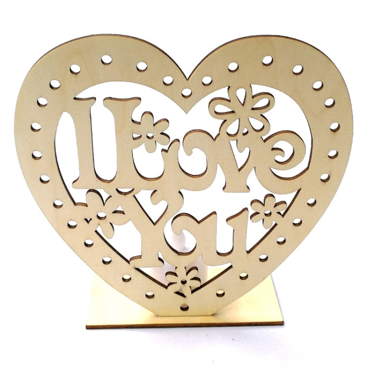 2 PCS Creative Heart Shaped Wooden Decoration Romantic Wooden Sign LED Candle Light