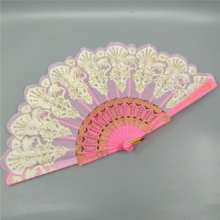 Spain Style Plastic Folding Fan Peacock Lace Fan Ladies Dance Gilding Fan, Size:23x42cm