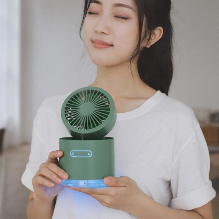 Multifunctional Humidifier Fan Mini Desktop USB Charging Portable Folding Electric Fan