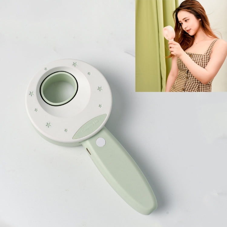 No Leaf Handheld Small Fan Mini USB Charging Portable Student Dormitory High Wind(Matcha Green)
