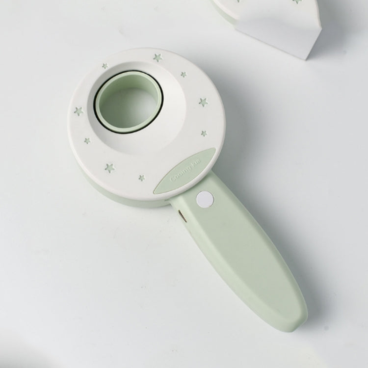 No Leaf Handheld Small Fan Mini USB Charging Portable Student Dormitory High Wind(Matcha Green)