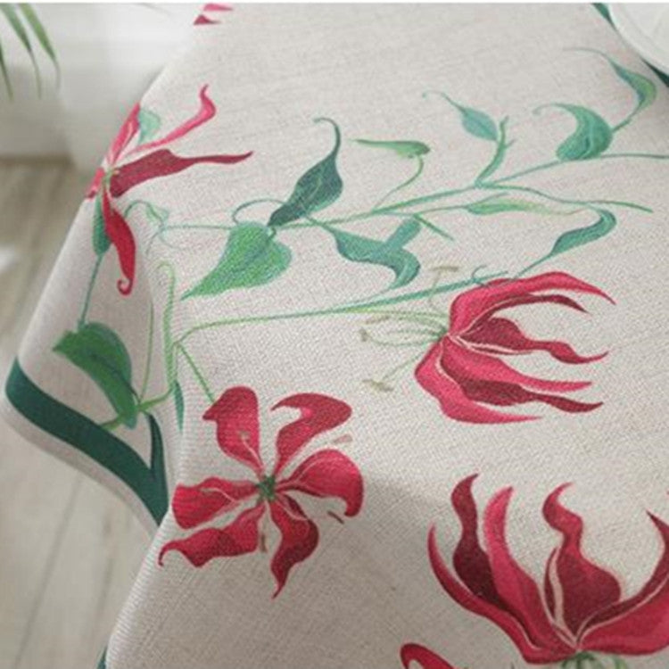 Greenery Linen Tablecloth Restaurant Bar Household Tablecloth, Size:140x140cm