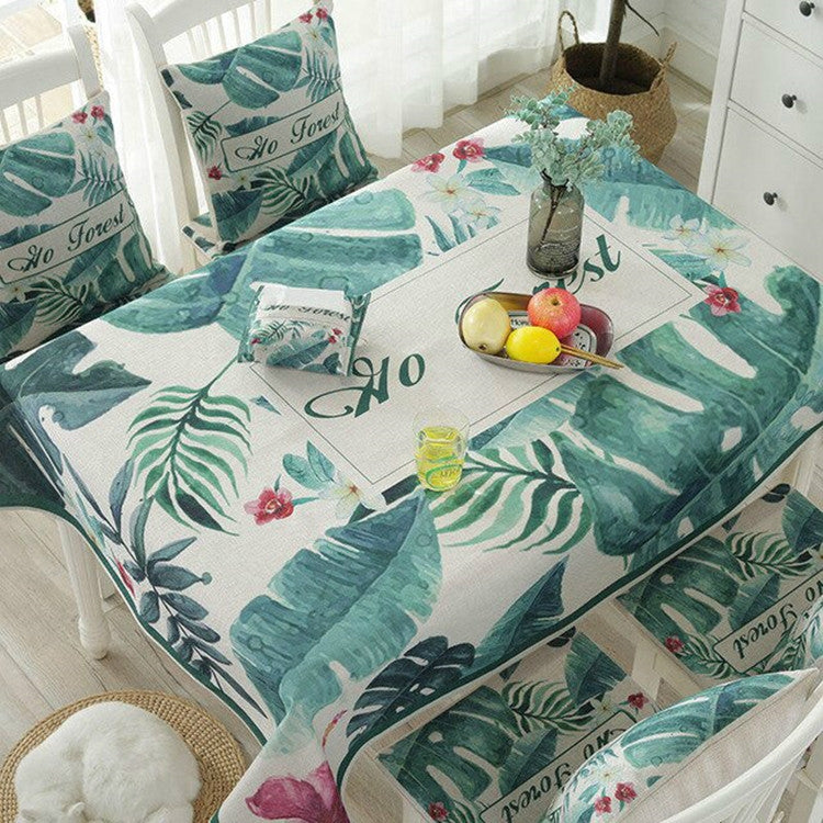 Greenery Linen Tablecloth Restaurant Bar Household Tablecloth, Size:110x160cm