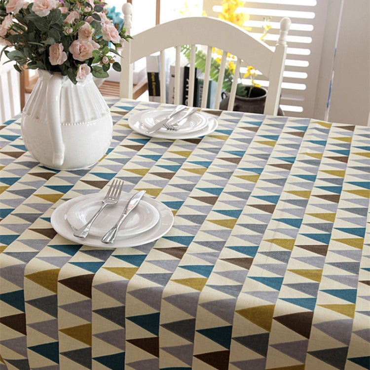 Colorful Geometry Print Cotton Linen Table Cloth Home Dinner Tea End Dustproof Table Cover, Size:140x180cm