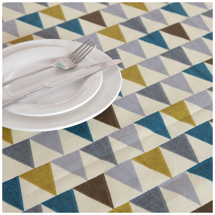 Colorful Geometry Print Cotton Linen Table Cloth Home Dinner Tea End Dustproof Table Cover, Size:140x180cm