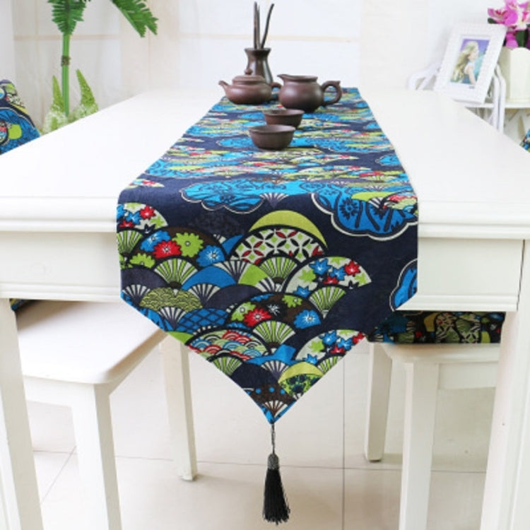 Ethnic Style Cotton and Linen Table Flag Printed Double Dining Table Placemat, Size:32x160cm