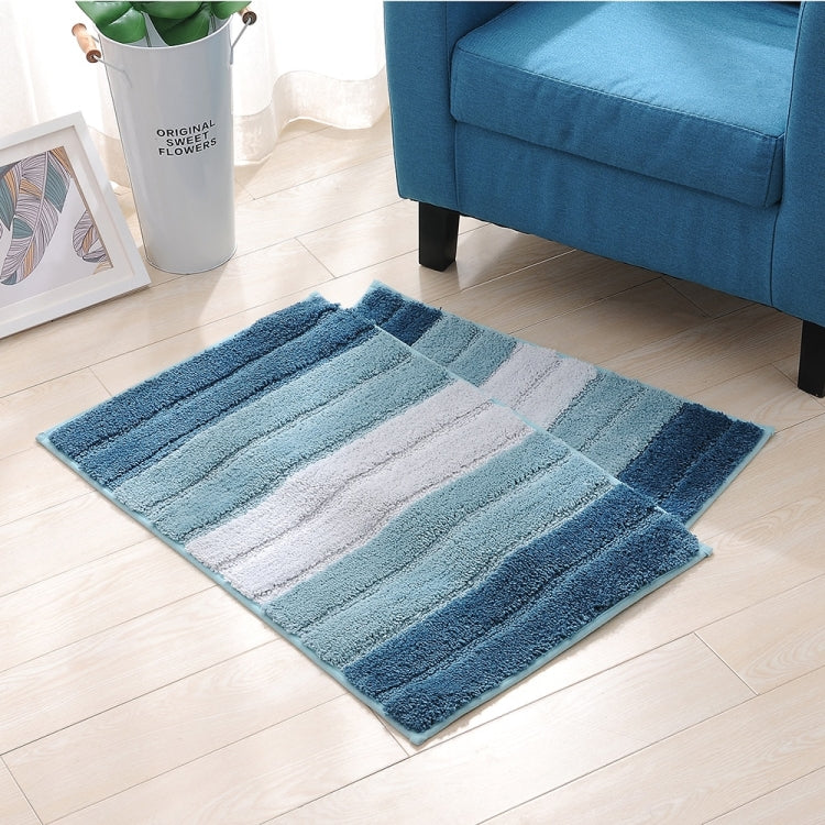 Stripe Indoor Anti-slip Bathroom Kitchen Floor Mat Microfiber Rug Carpet, Size:43x61cm