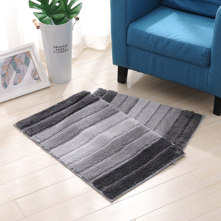 Stripe Indoor Anti-slip Bathroom Kitchen Floor Mat Microfiber Rug Carpet, Size:46x71cm