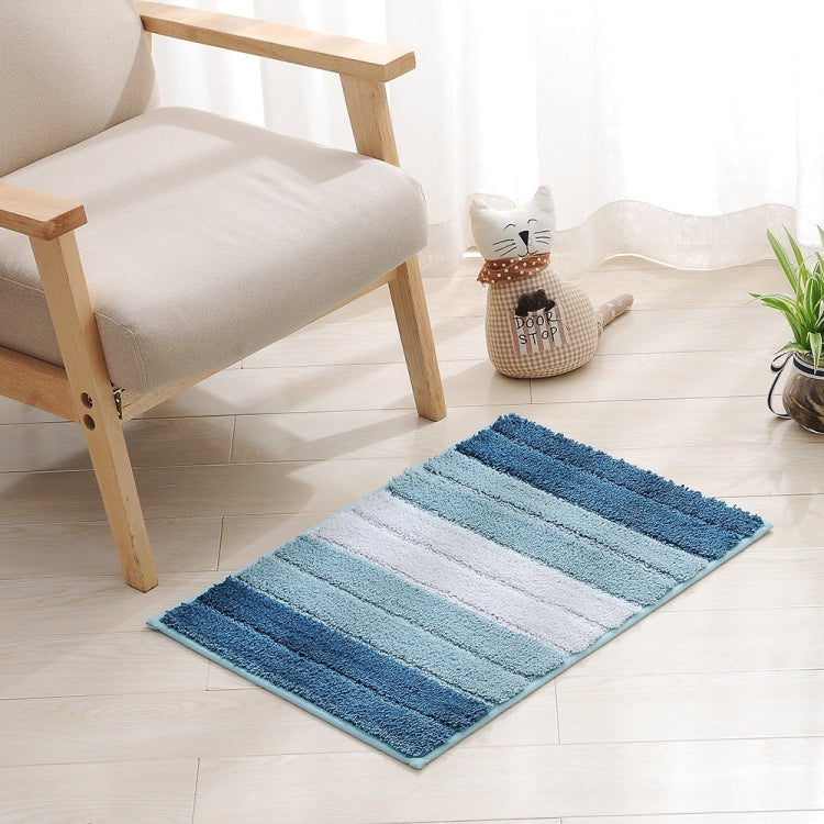 Stripe Indoor Anti-slip Bathroom Kitchen Floor Mat Microfiber Rug Carpet, Size:51x81.5cm