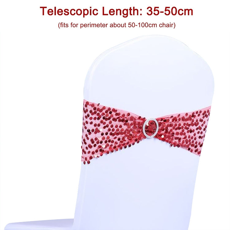 Elastic Glitter Chair Bow Ties Hotel Supplies Gold Chair Sash Sequin Event Banquet Party Wedding Chairs Decoration
