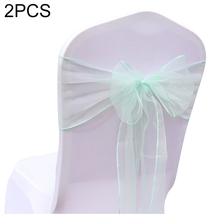 2 PCS Sheer Ribbon Organza Wedding Chair Decorations Sashes Belt Knot Chair Bow Bands Ties Chairs Wedding Banquet Supplies