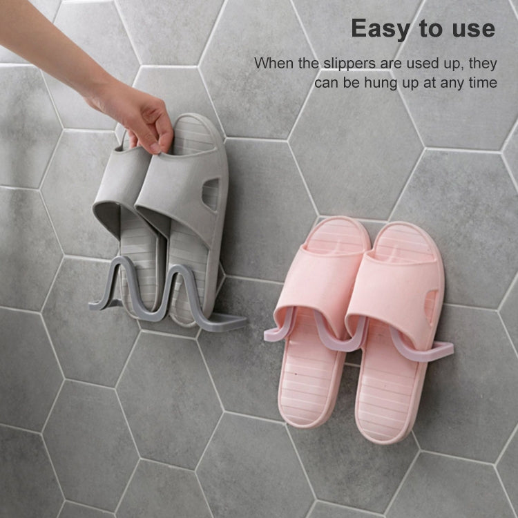 Bathroom Bedroom Seamless Sticker Wall Hanging Slippers Storage Rack Shelf Organizer