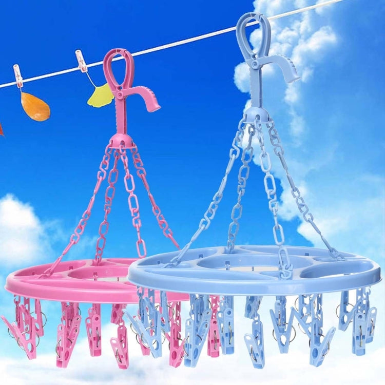 2 PCS 18 Clips Drying Rack Sock Holder Portable Folding Cloth Hanger Rack