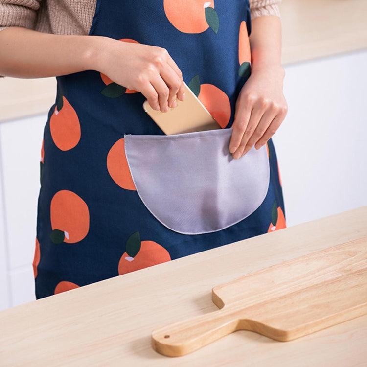 Orange Pattern Adjustable Polyester Kitchen Apron For Cooking