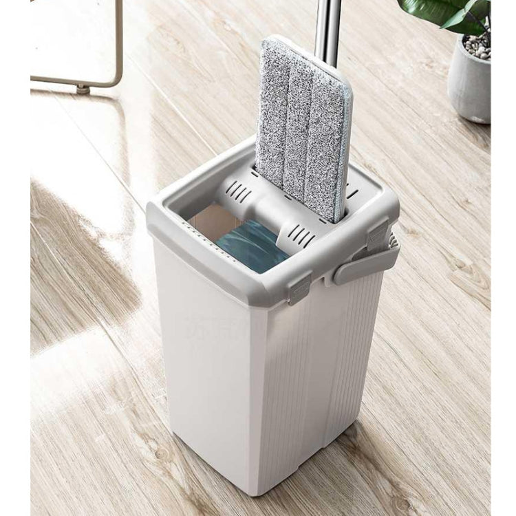 Hand Free Hand-push Flat Mop Floor Cleaning Bucket With 4 Mop Rags