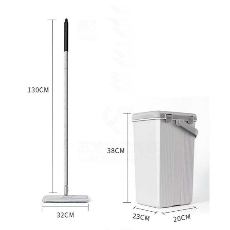 Hand Free Hand-push Flat Mop Floor Cleaning Bucket With 6 Mop Rags