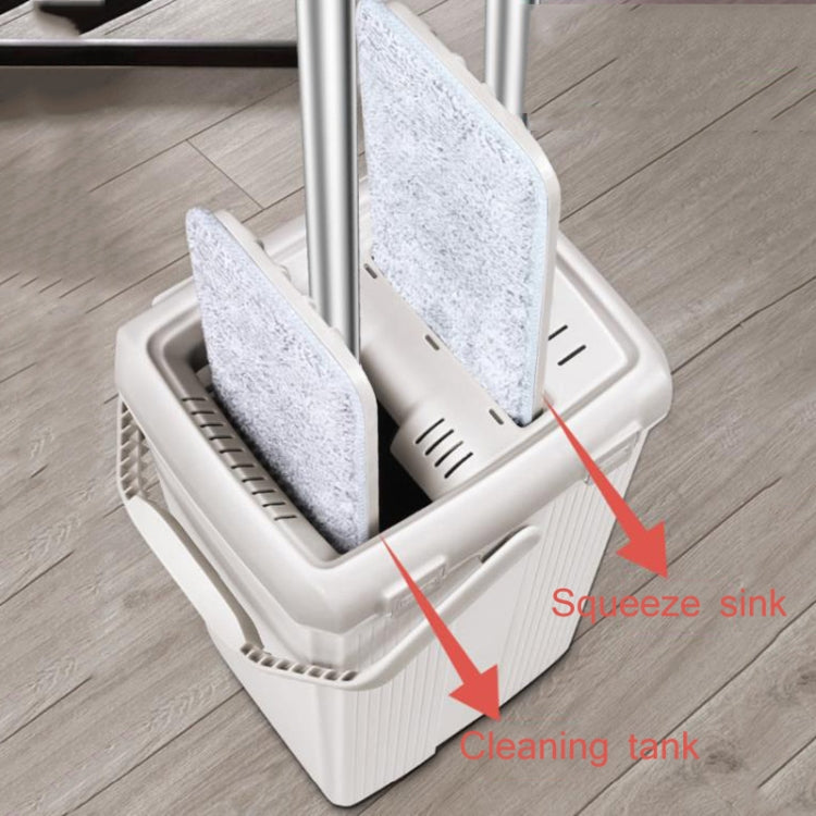 Hand Free Hand-push Flat Mop Floor Cleaning Bucket With 6 Mop Rags