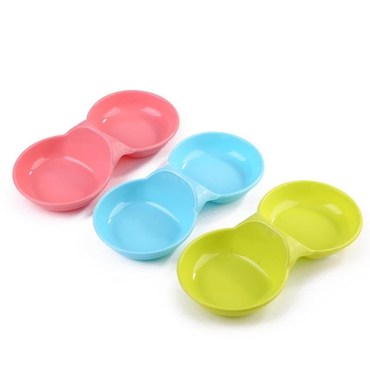 2 PCS Durable Candy-colored Plastic Pet Double Bowl Cat Dog Bowlï¼ŒRandom Color Delivery