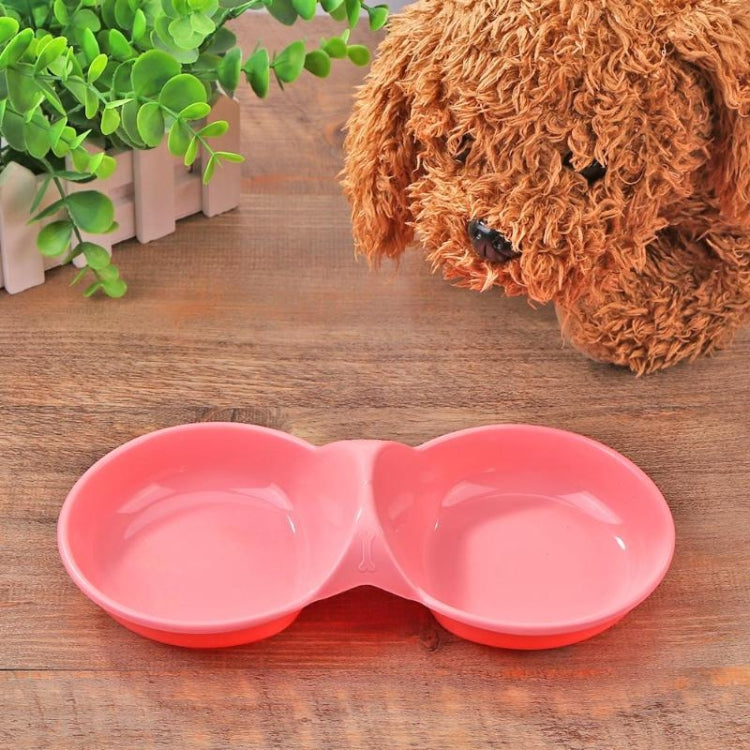 2 PCS Durable Candy-colored Plastic Pet Double Bowl Cat Dog Bowlï¼ŒRandom Color Delivery