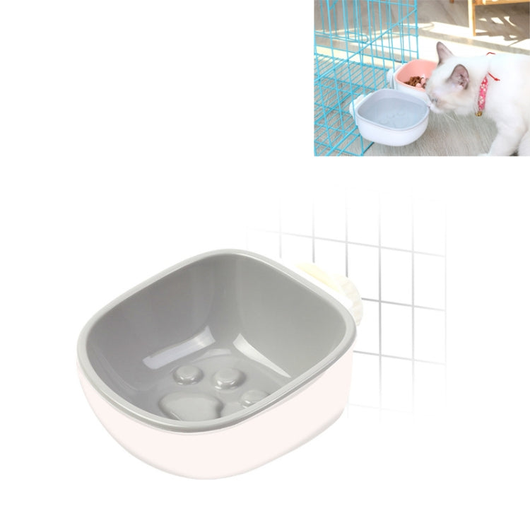 Dog and Cat Anti-choke Feeding Water Hanging Bowl Creative Plastic Pet Bowl, Style:Footprint