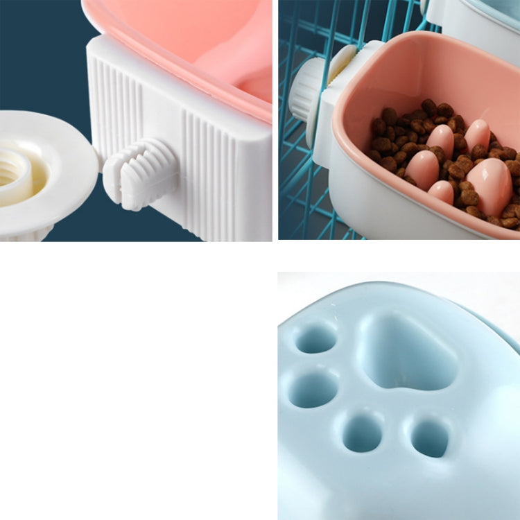 Dog and Cat Anti-choke Feeding Water Hanging Bowl Creative Plastic Pet Bowl, Style:Footprint