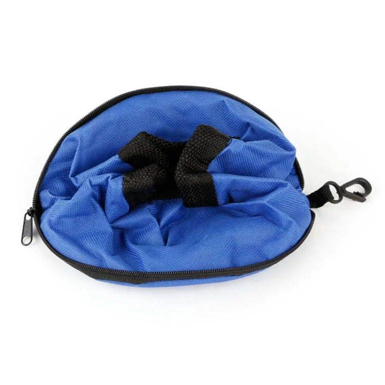 Pet Travel Portable Folding Oxford Cloth Waterproof Dog Bowl with Zipper(Red)