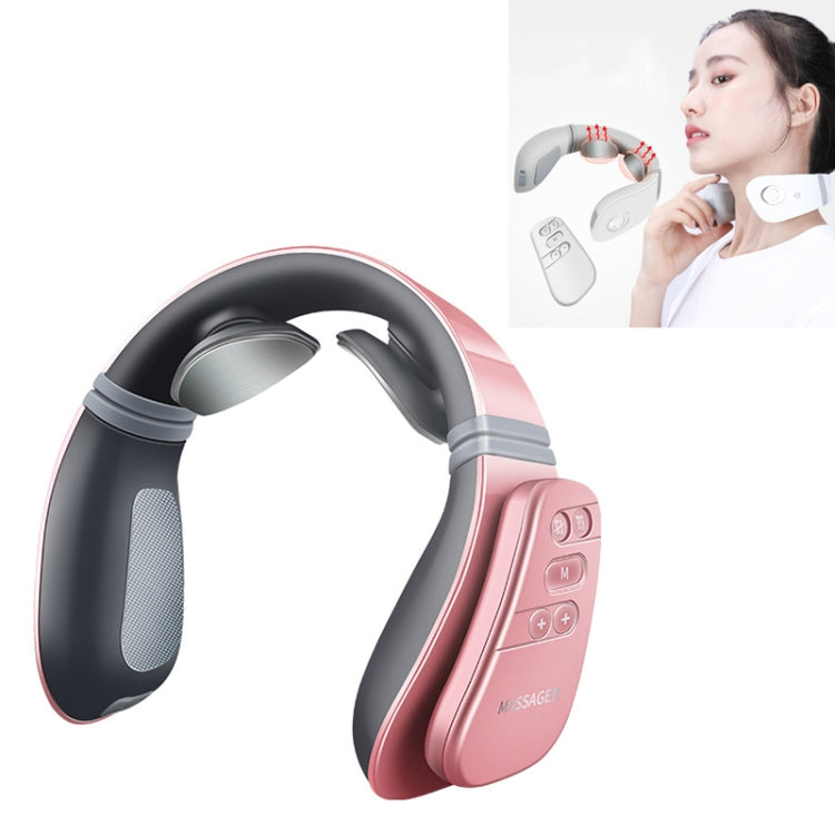 Charging Multi-function Intelligent Cervical Spine Physiotherapy Instrument Electromagnetic Shock Pulse Neck and Shoulder Massager(Cherry Blossom Powder)