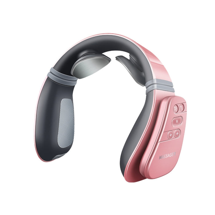 Charging Multi-function Intelligent Cervical Spine Physiotherapy Instrument Electromagnetic Shock Pulse Neck and Shoulder Massager(Cherry Blossom Powder)