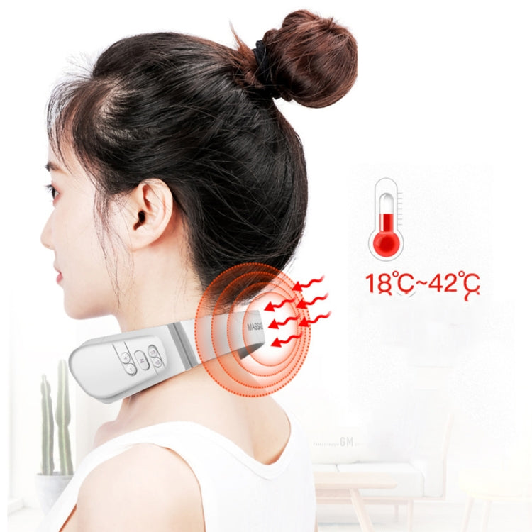 Charging Multi-function Intelligent Cervical Spine Physiotherapy Instrument Electromagnetic Shock Pulse Neck and Shoulder Massager(Cherry Blossom Powder)