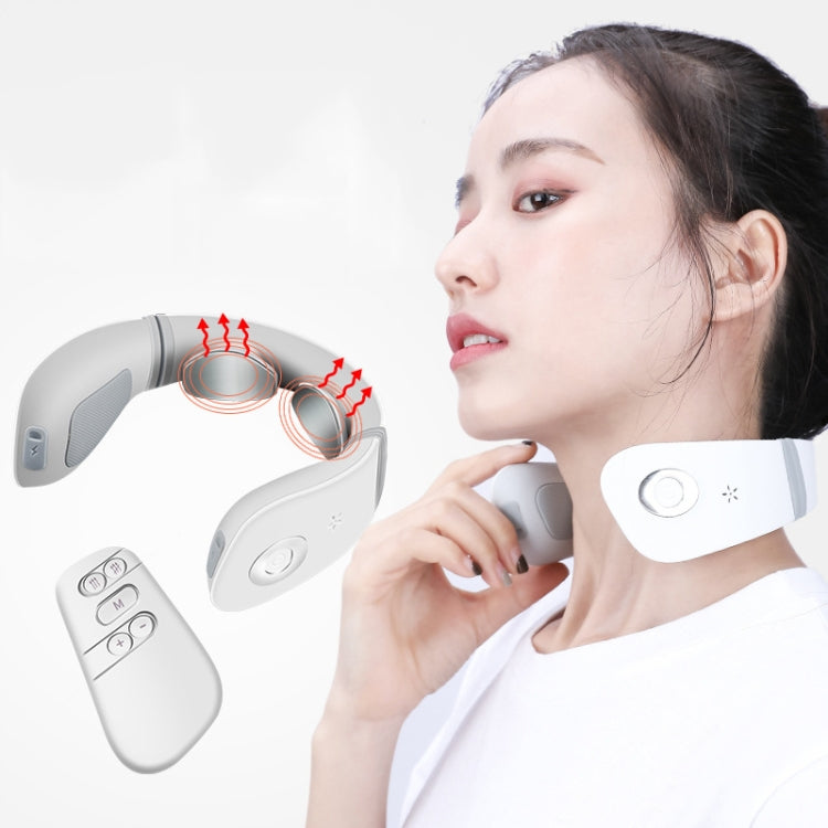 Charging Multi-function Intelligent Cervical Spine Physiotherapy Instrument Electromagnetic Shock Pulse Neck and Shoulder Massager(Cherry Blossom Powder)
