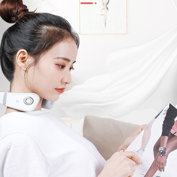 Charging Multi-function Intelligent Cervical Spine Physiotherapy Instrument Electromagnetic Shock Pulse Neck and Shoulder Massager(Cherry Blossom Powder)