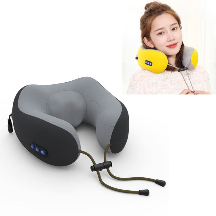 U-shaped Electric Massage Pillow Kneading Shoulder and Neck Massager, Style:Battery Models