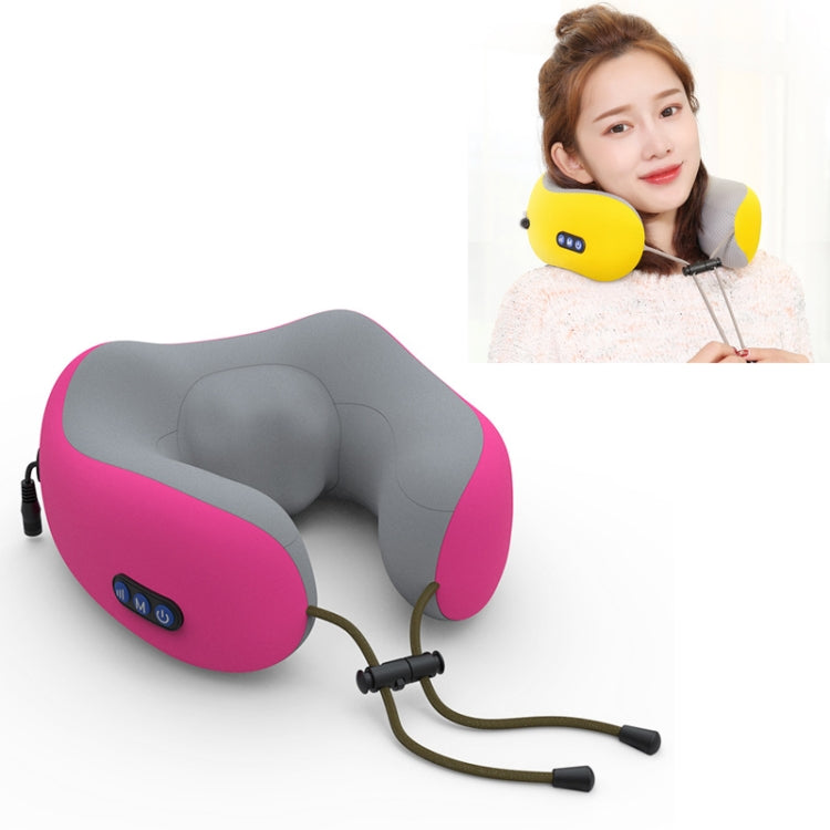 U-shaped Electric Massage Pillow Kneading Shoulder and Neck Massager, Style:Battery Models