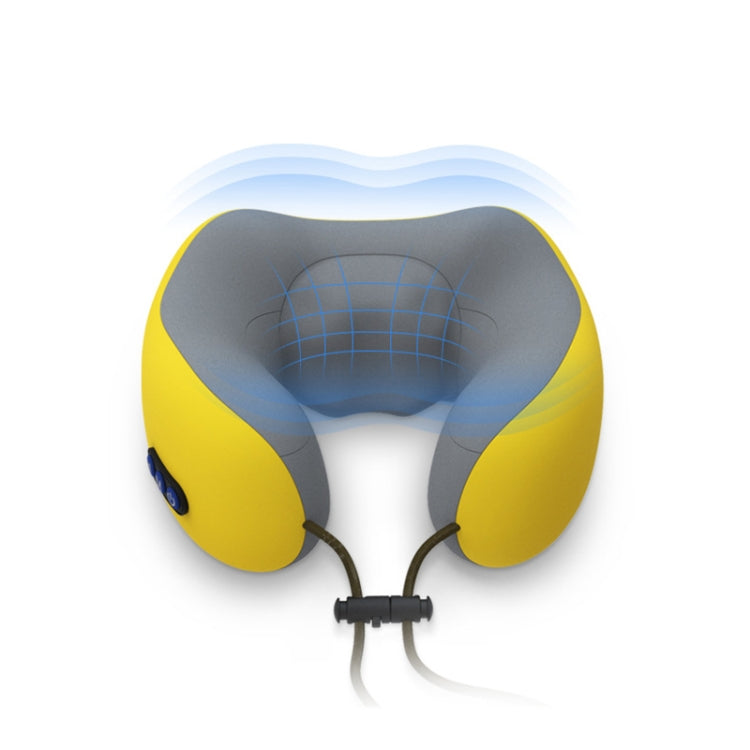 U-shaped Electric Massage Pillow Kneading Shoulder and Neck Massager, Style:Battery Models